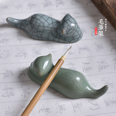 Practice Celadon Pen Rest Every Day Ceramic Brush Four Treasures of the Study Supplies Multifunctional Ruler Weight Paper Pen Mountain Pen Rest
