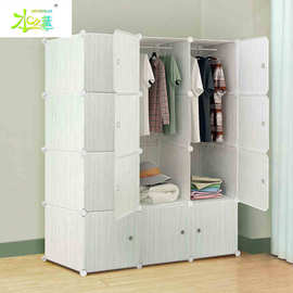 简易衣柜塑料简约现代衣橱经济型组装钢架组合折叠单人收纳
