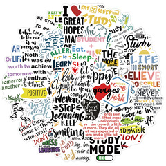 50 non-infringement inspirational English slogan graffiti stickers for decorative luggage, removable, no glue left, waterproof wholesale