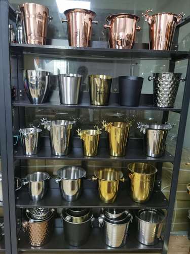 Stainless steel champagne bucket KTV bar European ice crystal bucket large tiger head beer ice bucket red wine ice bucket