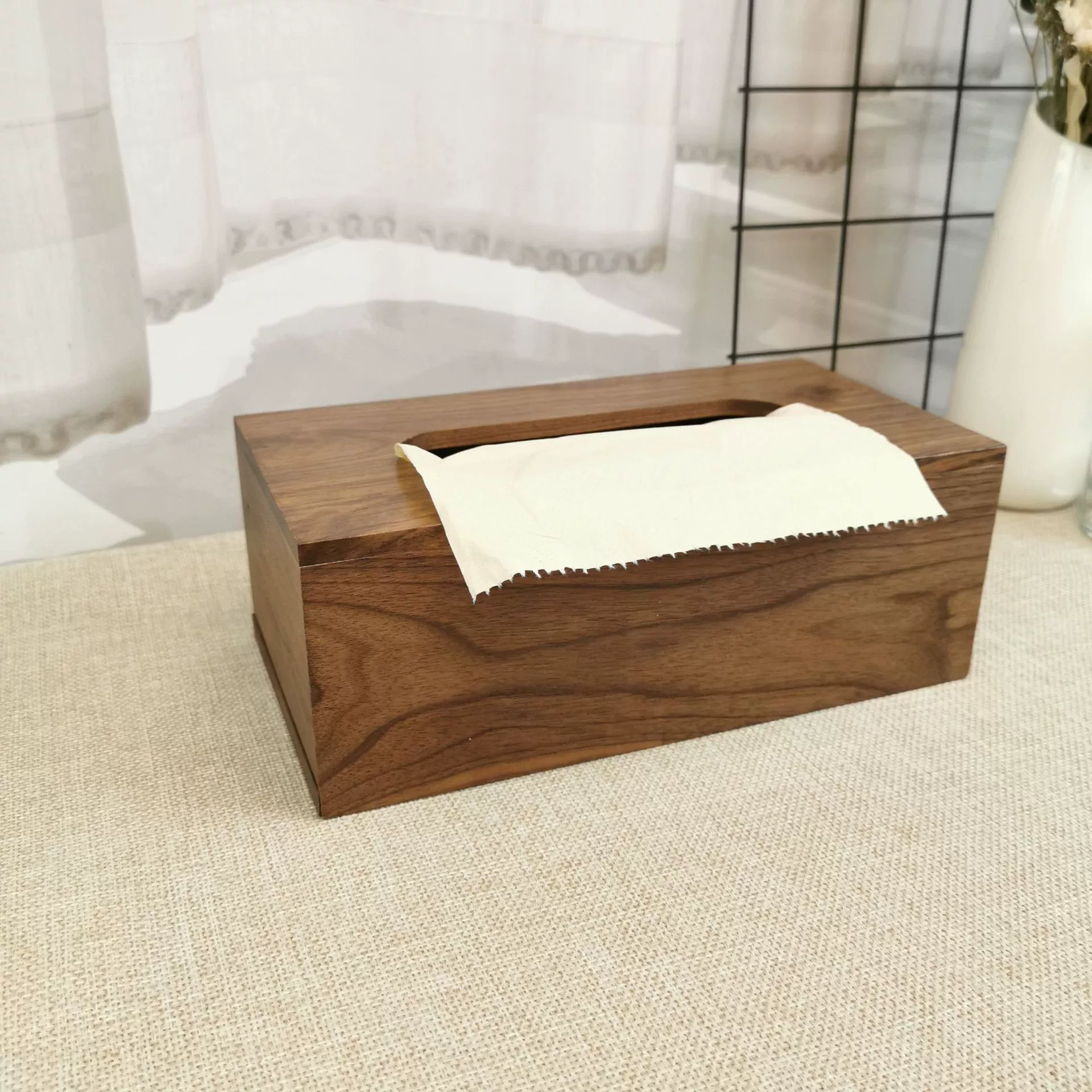 Коробка для салфеток из черного ореха, роскошная деревянная гостиная, журнальный столик, настольная бумажная коробка, креативная коробка для хранения из цельного дерева