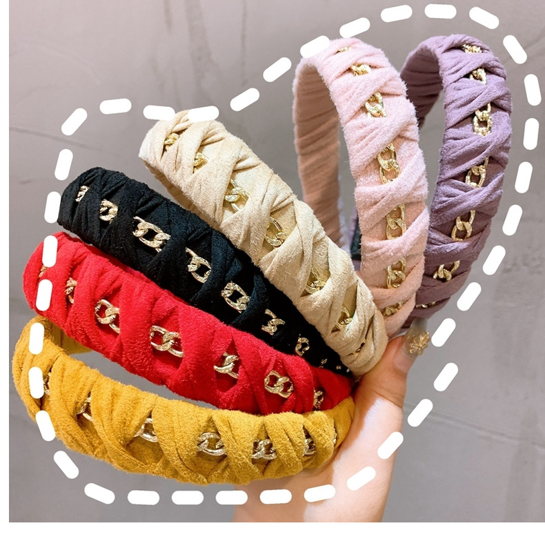 Korean Retro Metal Chain Handmade Twist Braid Wild Headband display picture 3