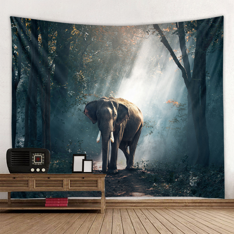 速卖通/eBay/亚马逊热卖 数码印花挂毯/墙毯/沙滩巾 动物图案壁挂