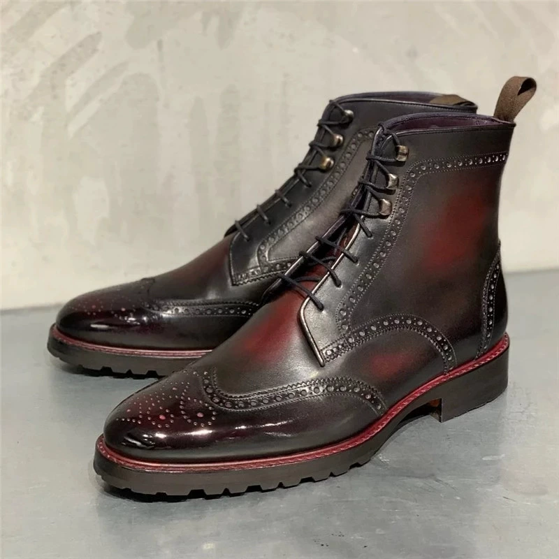 Трансграничная фабрика Внешняя торговля Прямая плоская наклонная пятка Верхняя поверхность полировка цвет Горящее отверстие Джокер Мартин мужчина