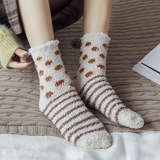 Коралловые бархатные японские удерживающие тепло носки для беременных, средней длины, увеличенная толщина