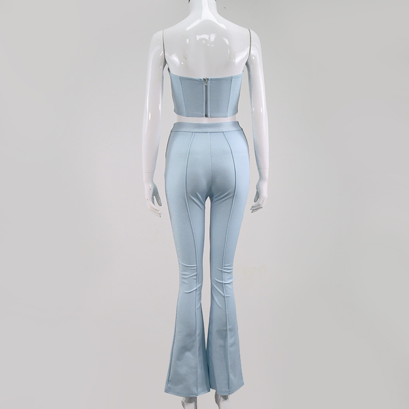 tube top trousers bell bottom two-piece suit  NSMI26131