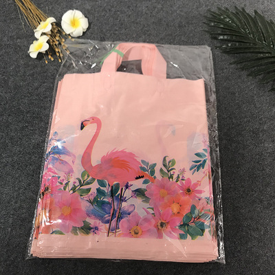 PE brand new gift Packaging bag Flamingo high-grade clothing reticule thickening Plastic Shopping Bag wholesale