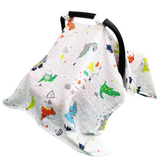 宝宝遮阳罩纯棉纱布婴儿车遮阳防晒罩提篮推车罩