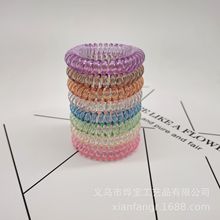厂家专业生产TPU电话线发圈 钥匙手环 qq圈 盘发皮筋高弹性头绳
