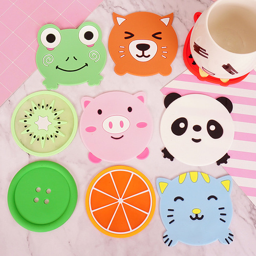 Wholesale Creative New Cartoon Insulated Anti-slip Mat Durable High-temperature Washable Desktop Cartoon Coasters Bulk Purchase