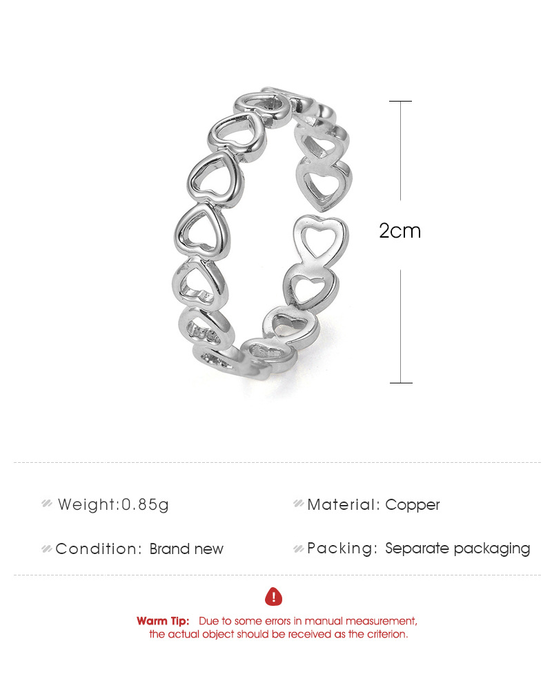 New fashion ring jewelrycreative metal copper electroplating ring adjustable ladies hollow love ring