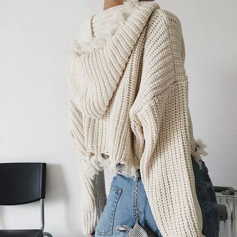 Chaqueta de Punto con Capucha y Borlas para Mujer, Estilo Europeo y Americano, Comercio Exterior Transfronterizo de Amazon, Suéter con Cremallera, Chaqueta de Punto, 2025