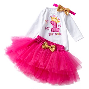 Product Baby birthday party dresses girl holiday cute embroidery mother long sleeve Hatsumi red princess skirt cover