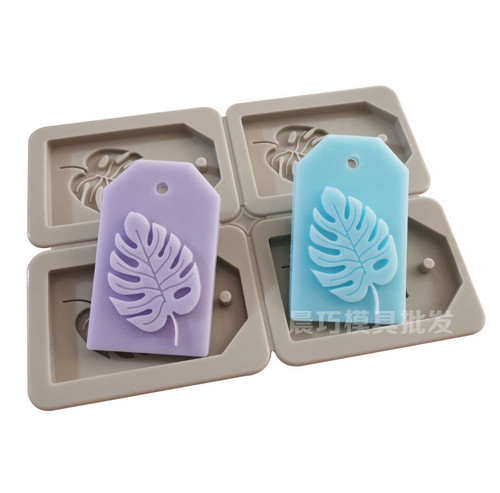 Four-linked leaf silicone mold aromatherapy wax chip mold leaf turtle back leaf gypsum car pendant diffuser stone mold