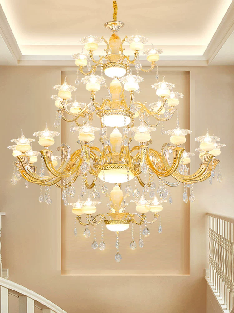 Кристальная потолочная лампа для загородного дома, залa для гостиной, отеля, лестницы