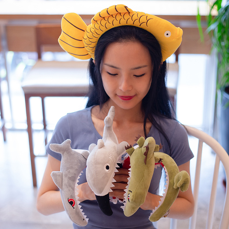 跨境直销抖音网红同款动物发箍毛绒玩具女生搞怪卖萌发卡头箍批发|ru