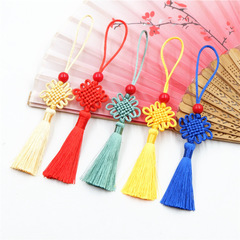 Mini Chinese knot tassel bookmark DIY handmade 7-string braiding craft accessory small Chinese knot