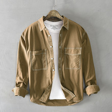 Z123秋冬新款男士休闲长袖棉衬衫外套一件代发