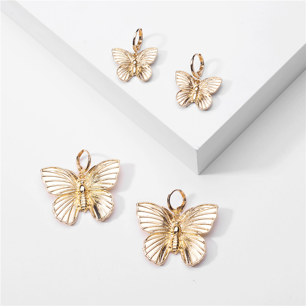 Fashion Big-name Jewelry Metal Popular Butterfly Wings Earrings Earrings Ear Clips Wholesale Nihaojewelry display picture 1