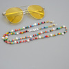Fashionable organic rainbow necklace from pearl with letters, beach non-slip medical mask, glasses, suitable for import, European style
