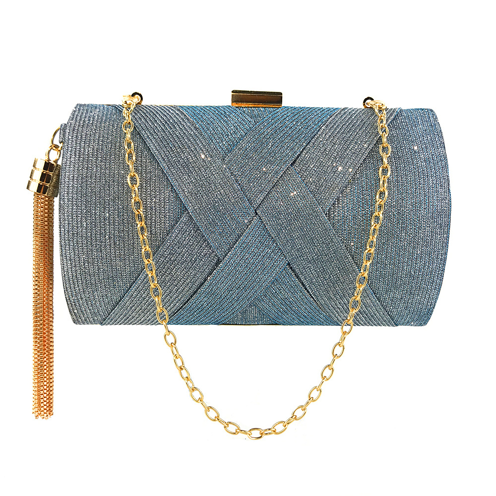Tassel Design Satin Solid Color Tassel Square Evening Bags