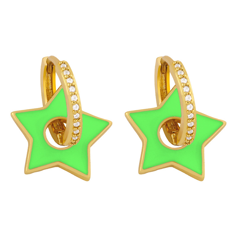 New  Fashion  Five-pointed Star Oil Drop Earrings display picture 5