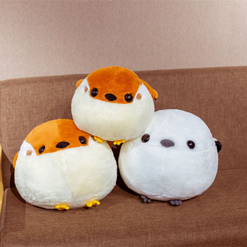 Venta caliente transfronteriza ronda-rodante gorrión muñeca lindo pequeño gorrión juguete de peluche bola grande almohada gorrión muñeca