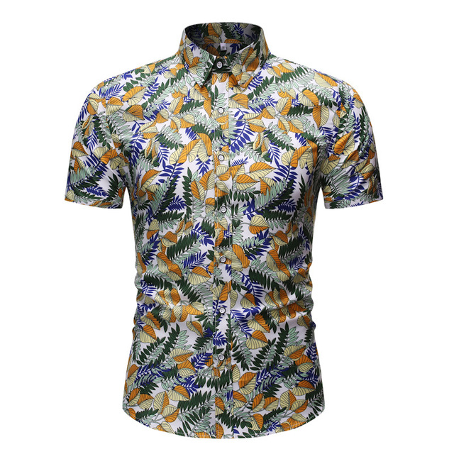 Short sleeve summer shirt pattern color foreigner shirt fashion clothes