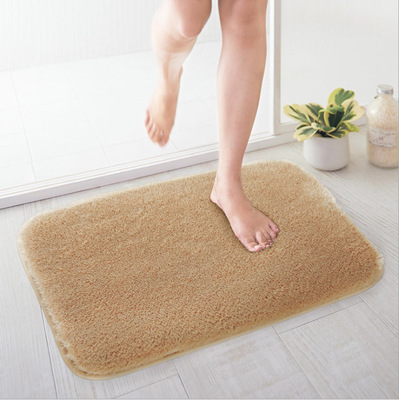 一件代发家用丝毛地垫纯色加厚地垫卧室进门脚垫吸水防滑垫地毯|ru