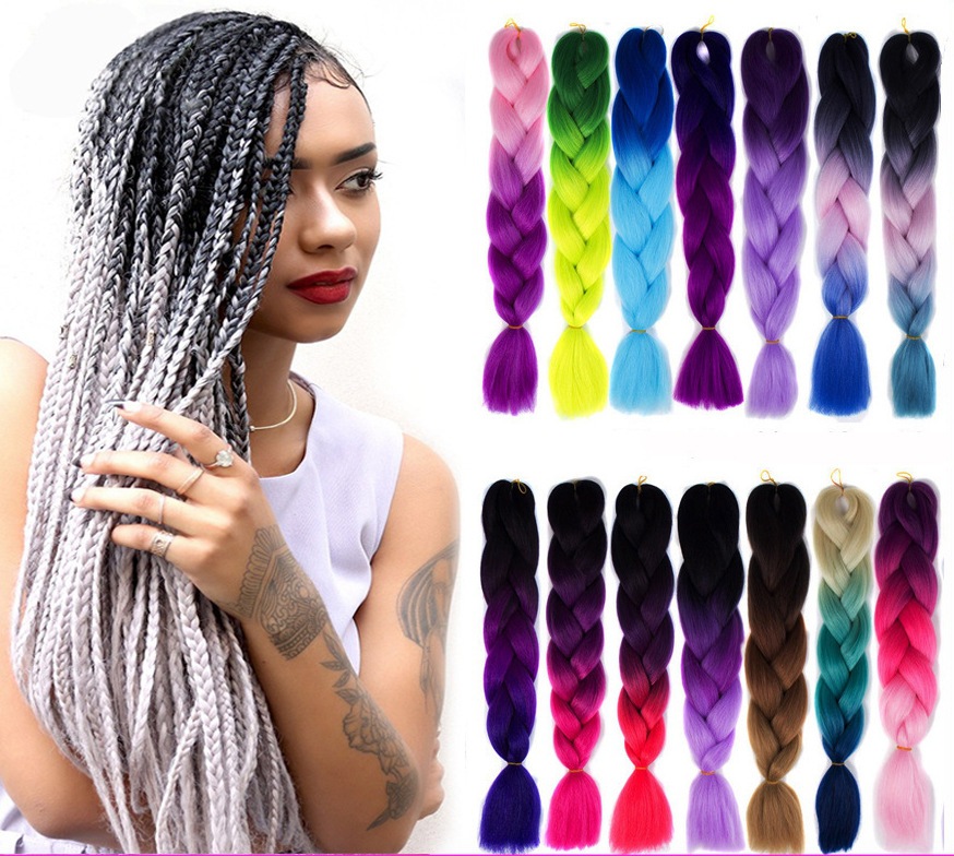 Africa Braid Wig colour Hair rope Gradient Fiber Braid Reggae Hip hop Edit and release Braid