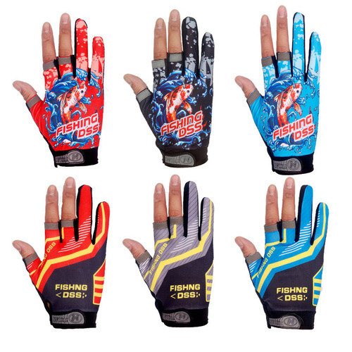 Fishing gloves with three open fingers, lure casting, offshore fishing, open finger, sports men's delivery writing gloves, breathable and anti-slip, outdoor