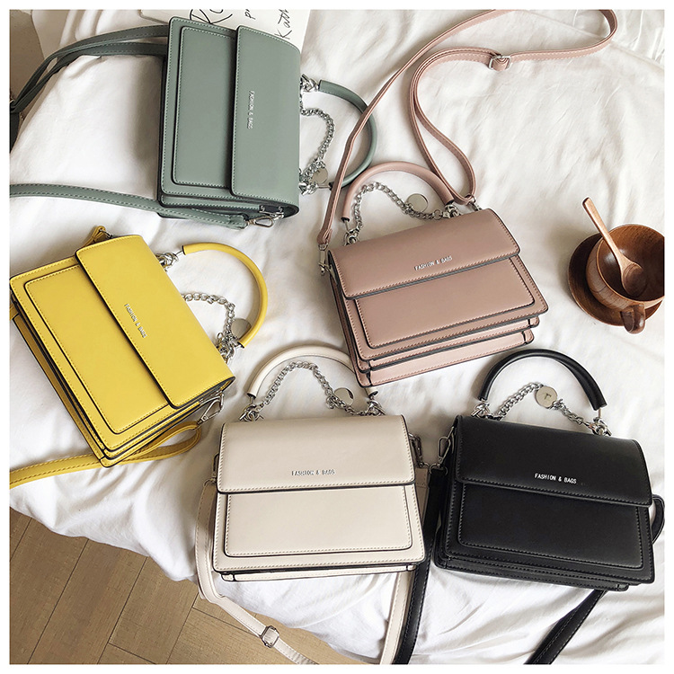 Women's Pu Leather Solid Color Fashion Square Magnetic Buckle Shoulder Bag Crossbody Bag Square Bag display picture 5