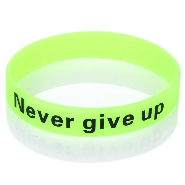 NEVER GIVE UP will never give up the silicone bracelet and the wristband circle