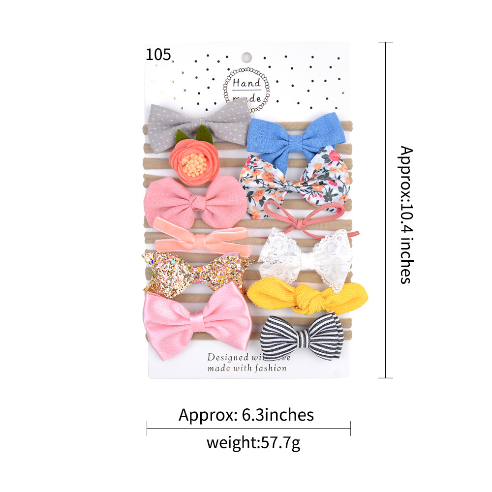 Fashion 12 One Card Set Accessoires Pour Cheveux De Bébé Bandeau En Nylon Pour Enfants display picture 1