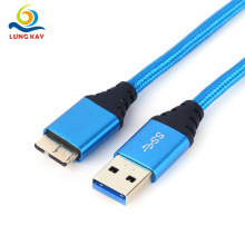 USB3.0移动硬盘数据线usb3.0转micro b S5手机编织连接线