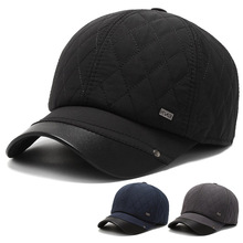 帽子男冬天中老年时尚护耳帽棒球帽保暖老头鸭舌帽加绒秋冬季棉帽