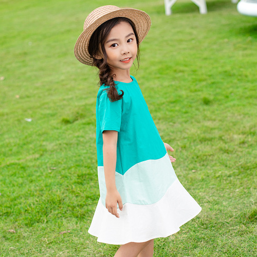 2024 New Girls' Dress Summer Outfit Super Stylish Middle and Big Girls' Children's Dresses Pure Cotton Korean Style Dress A511