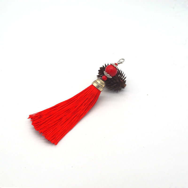 新款垂直冰丝流苏穗子批发服装桌旗钥匙扣流苏吊穗龙虾扣流苏配件|ms
