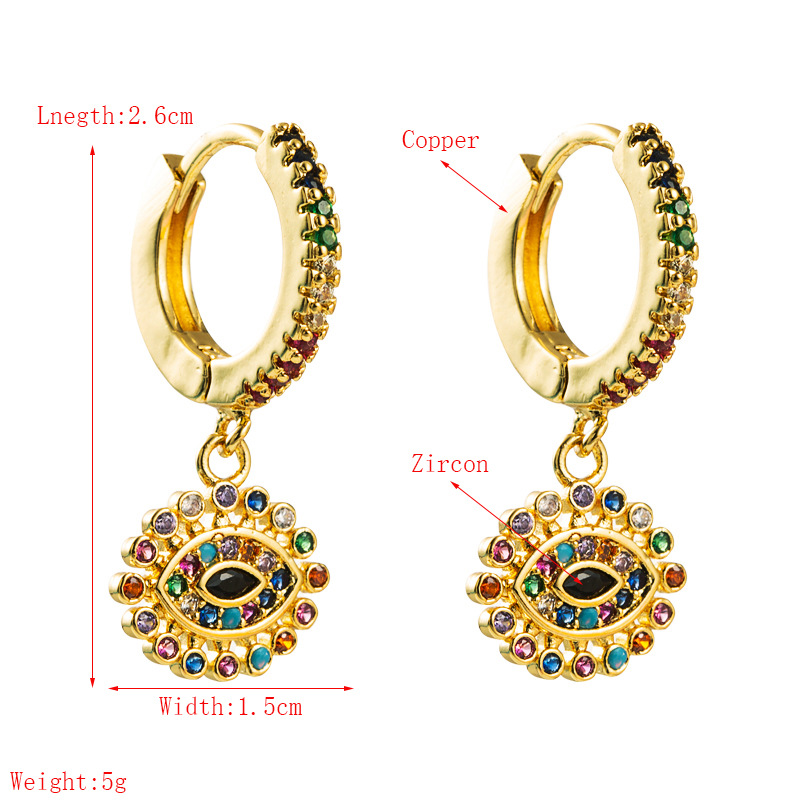 New Fashion Copper Inlaid Color Zircon Xaggerated Earrings display picture 1