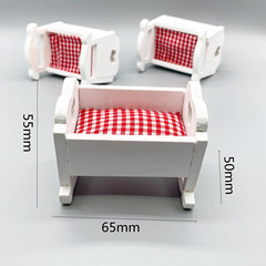 1:12 dollhouse mini furniture small cloth dollhouse BJD toy pure white cradle baby bed