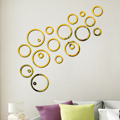 YKL602 立體亞克力 鏡面圓圈牆貼 臥室客廳裝飾自粘貼畫 廠家批發