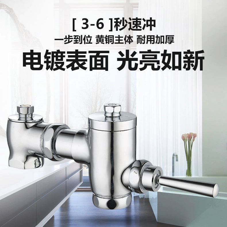 Copper sleeper handboard flush valve hand -pressed toilet flushing valve toilet flushing valve stool delay valve flushing valve