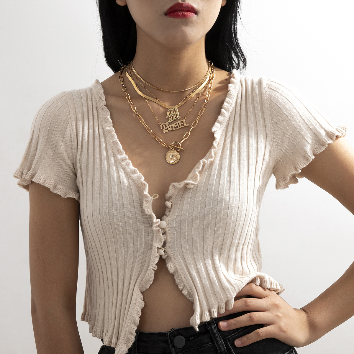 Snake Bone Fashion Letter Embossed Necklace display picture 1