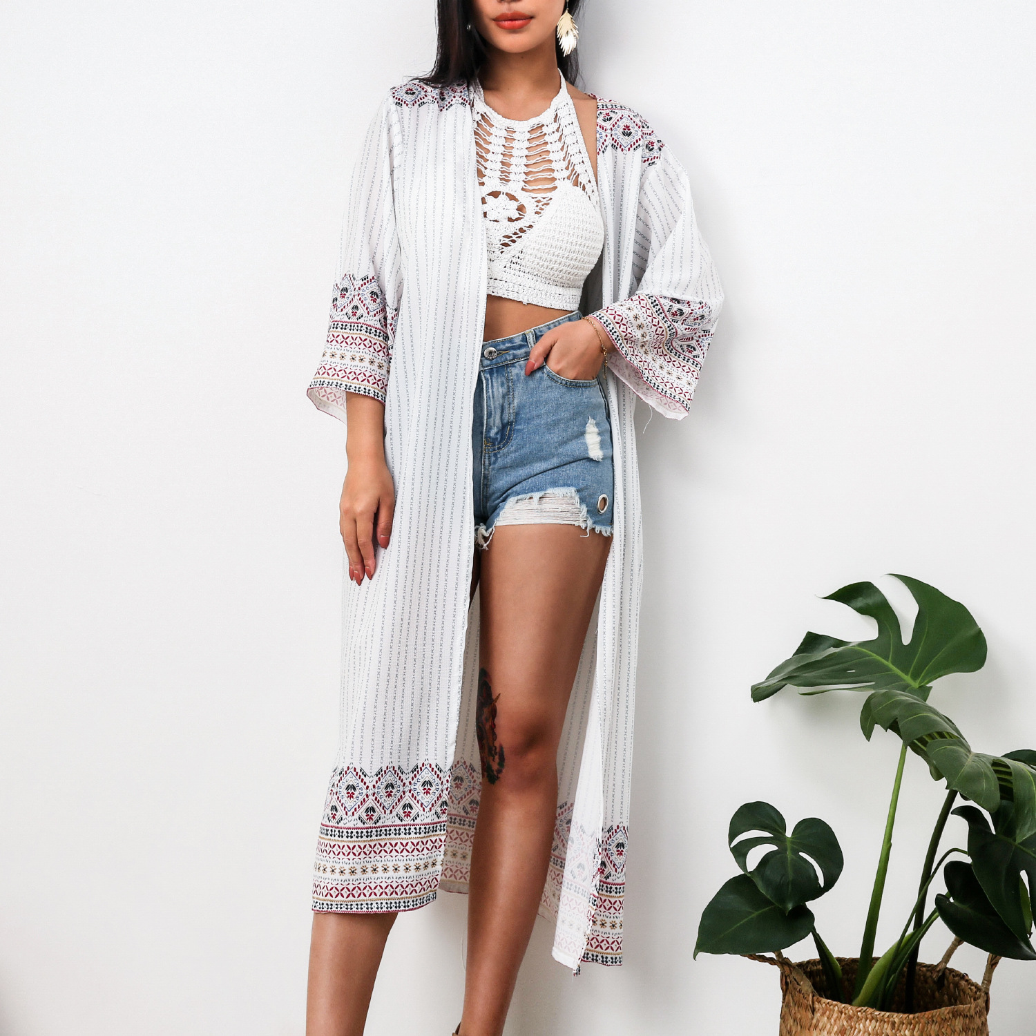 summer new fashion casual long cardigan  NSMY34836