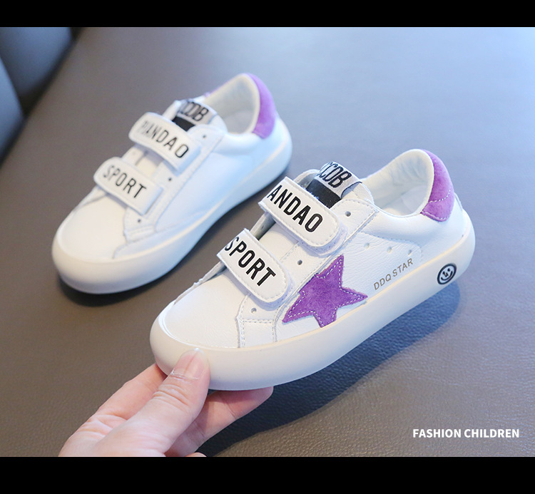 Chaussures blanches pour enfants, baskets sales, décontractées, étoiles, respirantes, pour garçons et filles, nouvelle collection automne 2024_voghion.com