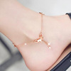 Adjustable ankle bracelet, fashionable accessory with tassels, simple and elegant design, Korean style