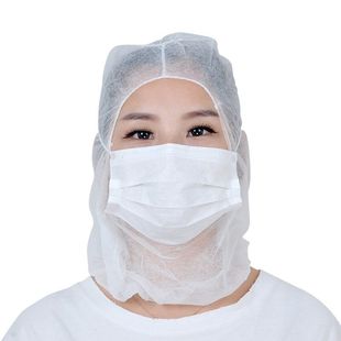 Non-woven headgear with two layers new material mask dustproof anti-haze pirate hat thickened white hat new material mask