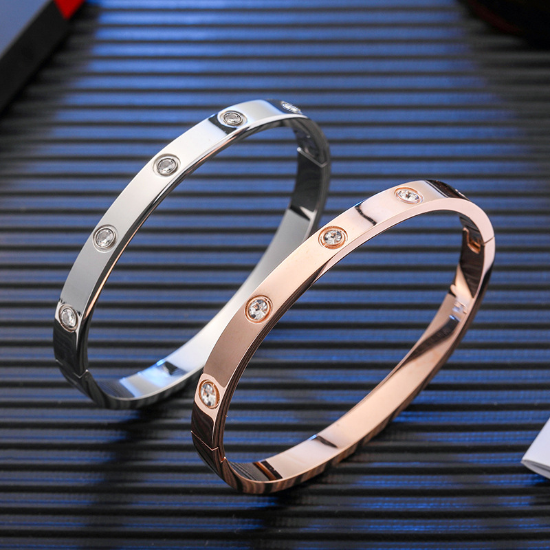 Titanium steel rose gold couple bracelet