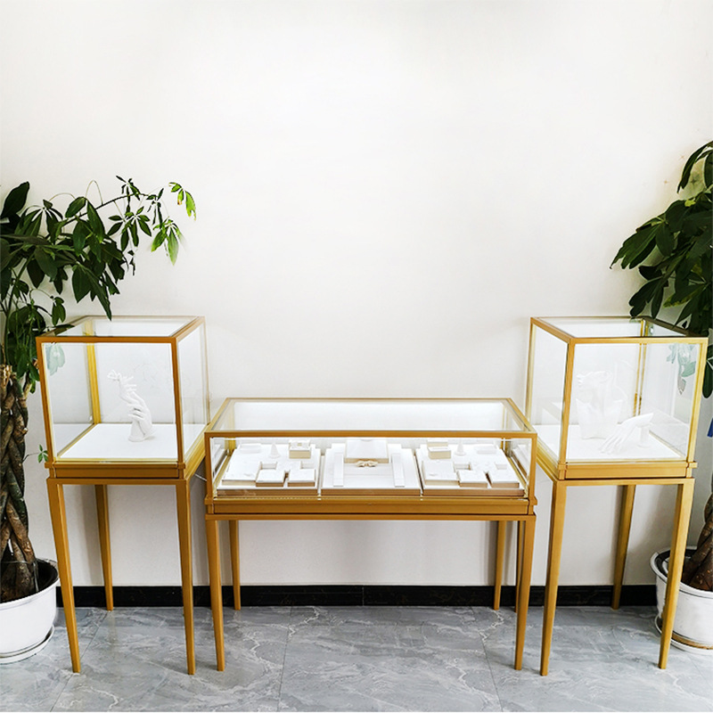 商超眼镜手表玻璃设计珠宝首饰展示柜古玩玉器陈列展柜	眼镜展柜