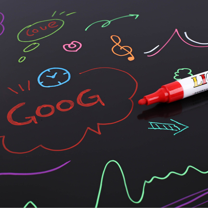 广纳1085无尘水溶性彩色粉笔儿童可擦12色绘画液体黑板笔厂家直销